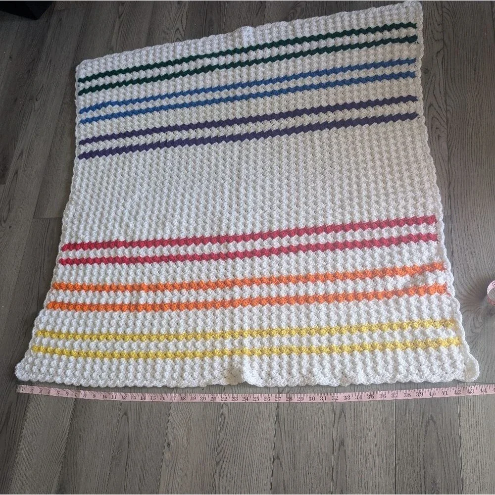 Handmade Rainbow Cottagecore Crochet Afghan‎ Blanket 43